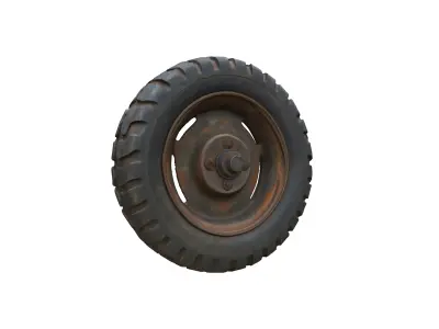 Rusty Wheel and Tire 3D model