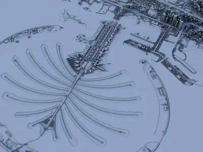 Palm Jumeirah Dubai United Arab Emirates 3D print model