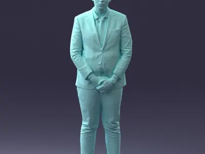000298 Businessman in Blue Suit with Red Tie 1016 3dp 3D print model