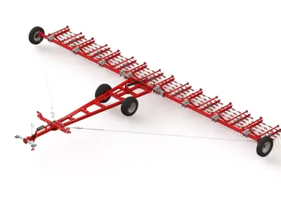 WG 0009 - Complete range of 3 semi-mounted flexible tine harrow 3D model