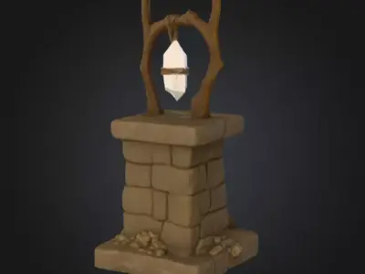 Crystal Altar Low-poly 3D model