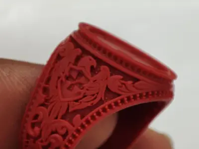 Skull Men Ring Sculpture jewelry gold silver 3D print model