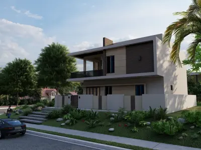 Casa Scene-villa-modern house 3D model buy