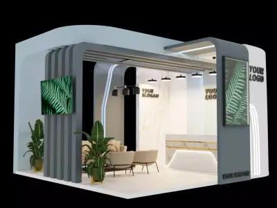 booth design exhibition 2 Low-poly 3D model
