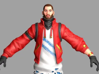 Cartoon Male Character Low-poly 3D model Low-poly 3D model