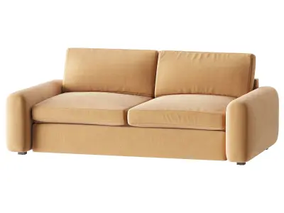 WHITE PERFORMANCE FABRIC APARTMENT SOFA 3D model