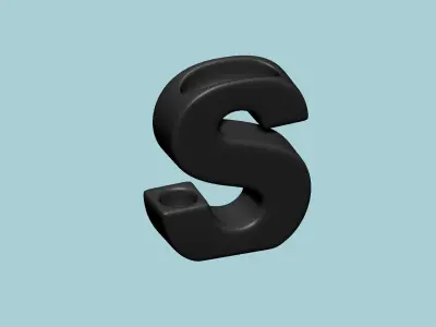Vase S - Alphabet Vases Collection Letters - STL Printable 3D print model
