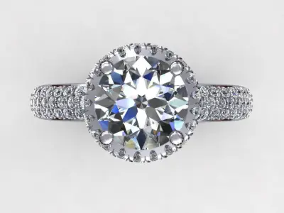 Three Row Wedding Ring 3D print model