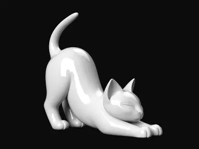 Stretching Cat 3D print model
