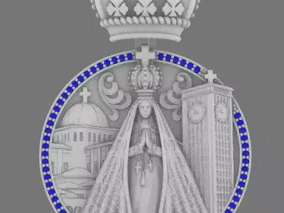 Royal Aparecida Medal pendant 3D print model