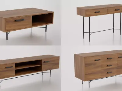 Living Room Set 3D Model Collection