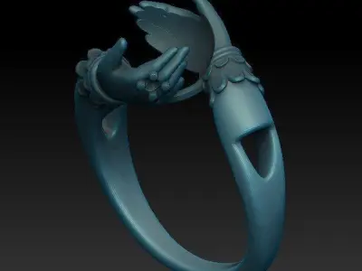 womens ring with stones 3D print model