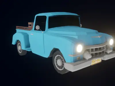 Game Ready Retro Truck Car Low-poly 3D model