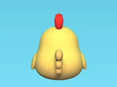 Funny Chicken Keychain 3D print model