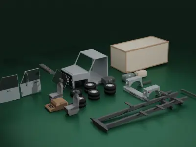 Cargo Container Truck Low-poly 3D model by ahsinmir786