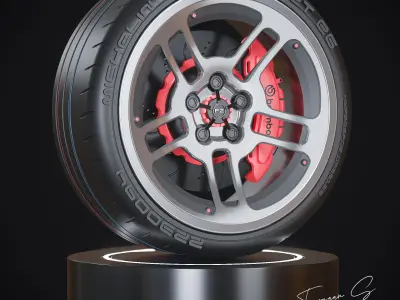 Hypersport car FZ M2 Wheel  Low-poly 3D model