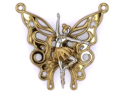 ballet pendant 07 3D print model