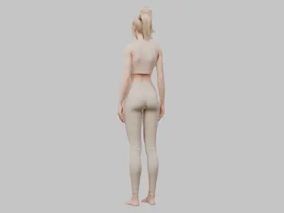 Slim Woman 3D Model Low-poly 3D model