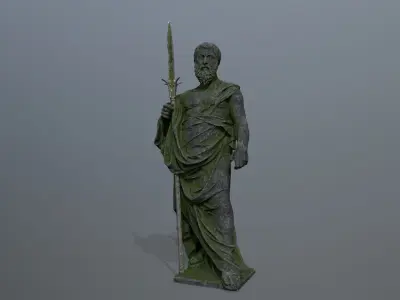 Man Statue Low-poly 3D model
