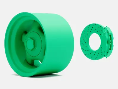 15x10 American Racing Hammer Wheel and Brake 3D print model