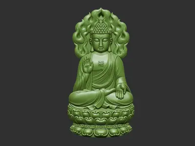 Buddha gold statue 3D print model
