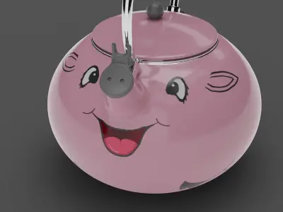 Piggy Tea Kettle Low-poly 3D model