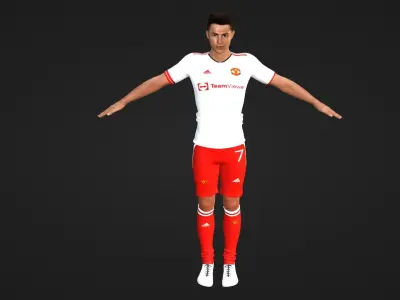 Cristiano Ronaldo - Manchester United - Two Models Low-poly 3D model