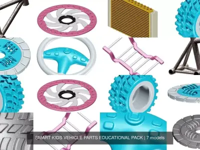 SMART KIDS VEHICLE PARTS EDUCATIONAL PACK 3D Model Collection
