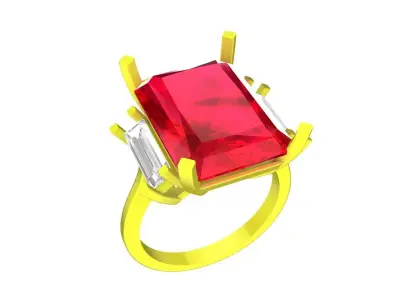 A7570 Luxury Korean Style Diamond Women Ring 3D Model 3D print model