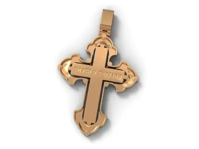 G0446 gold cross pendant 3D print model