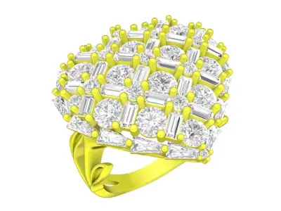 A7488 Heart Diamond Engagement Ring 3D Model 3D print model