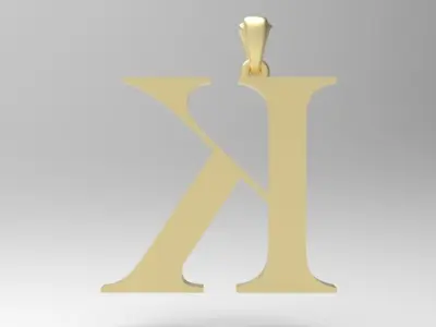 Alphabet Latin K 3D print model