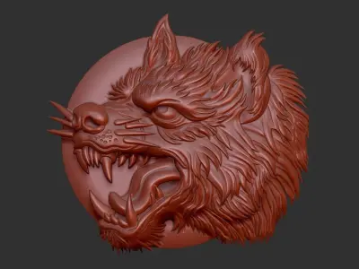 angry wolf 3D print model