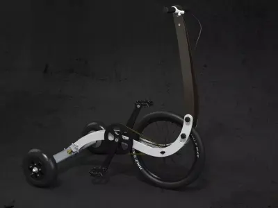 Halfbike tricycle with wheels 3D model