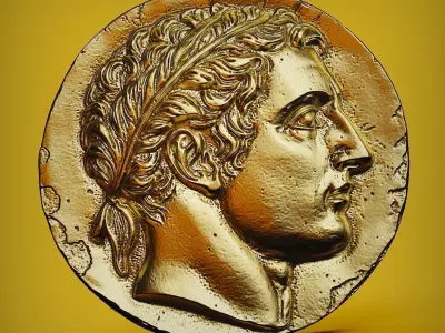 Alexander the Great Medalion Coin 3D Printable STL File 3D print model