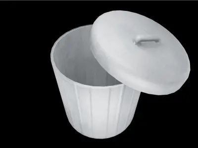 Metal Trash Can Free low-poly 3D model