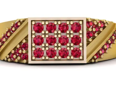 Rectangular RING  PANDANT 3D PRINTABLE MODAL  3D print model