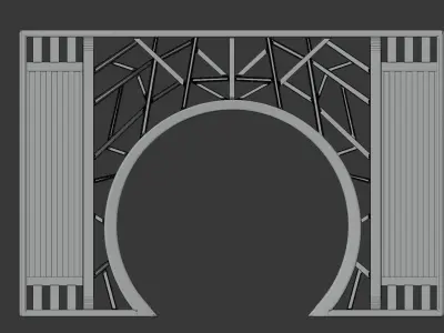Chinese Classic Moon Gate  Style 1 3D model