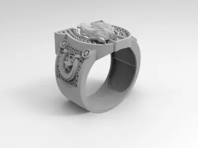 anillo caballo  3D print model