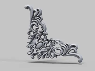 Wood carving decoration 3D model buy