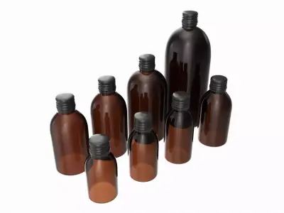 Bottles 8 Set Vitamin and Sport Nutrition 3D model
