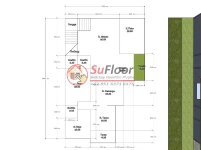 House 9x14m code 562 - Sketchup 3D model 3D model 3D model