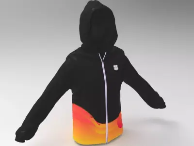 3D Black hoodie Shirt 3D model