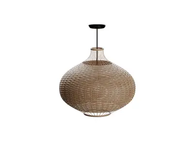 Rattan Single Globe Pendant 3D model