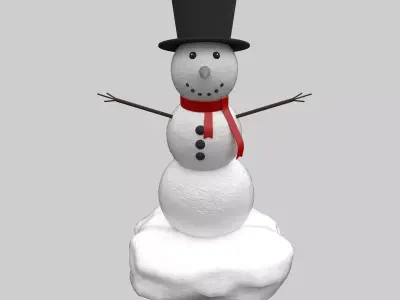Snowman Decoration Low-poly 3D model