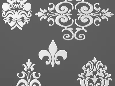 OrnamentVol01 three ornate designs Free 3D model