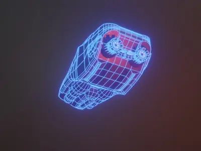  Cyberpunk Car Low-poly 3D model