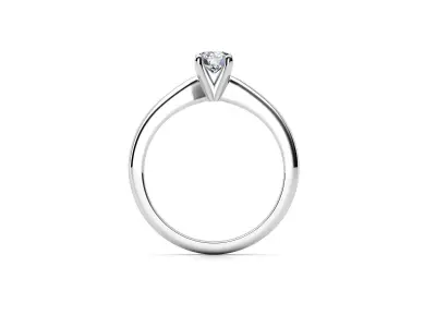 ZDR064 solitaire diamond engagement ring gold 3D print model