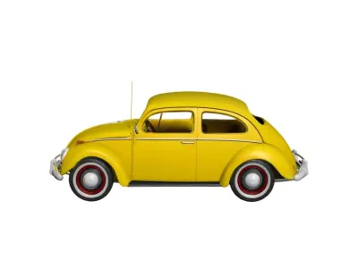 1960 VW Beetle 3D Model Classic Vintage Compact Car 3D model