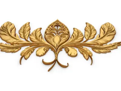 feather decor set wall panel 12 3D model